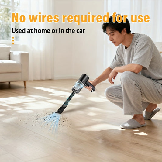 Upgraded Portable Wireless Handheld Vacuum Cleaner with Tornado Suction Technology/Lightweight Design for Easy Mobility/Rechargeable Powerful Motor Provides Long-Lasting Suction/Perfect for Sofa Crevices, Car Seats, Office Ke