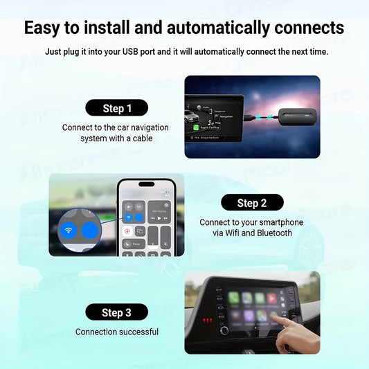 OTTOCAST Express Play2Video Ultra Wireless CarPlay Android Auto Adapter AI Box, Video Player Built-in NF/YT/IPTV, Plug & Play Streaming Device for Car, Incar Entertainment, Vehicle Multimedia, Modern Car Tech, Portable Device