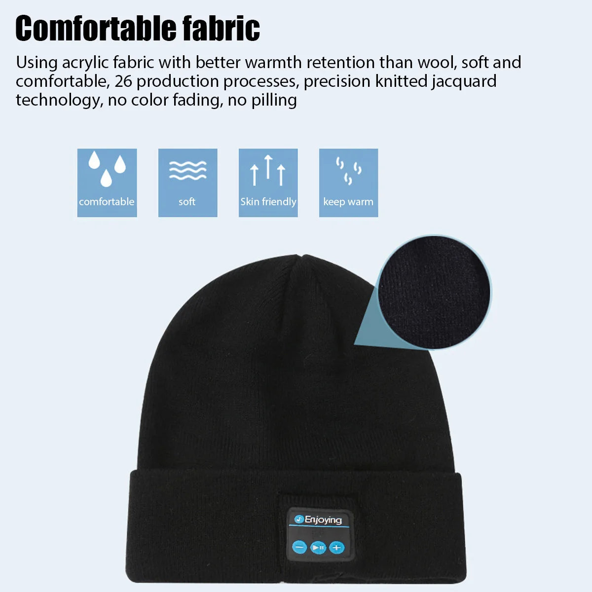 Wireless Bluetooth Music Hat Outdoor Knitted hat Headphone Winter Warm Beanie Speaker Removable Cap For Cycling Running Yoga