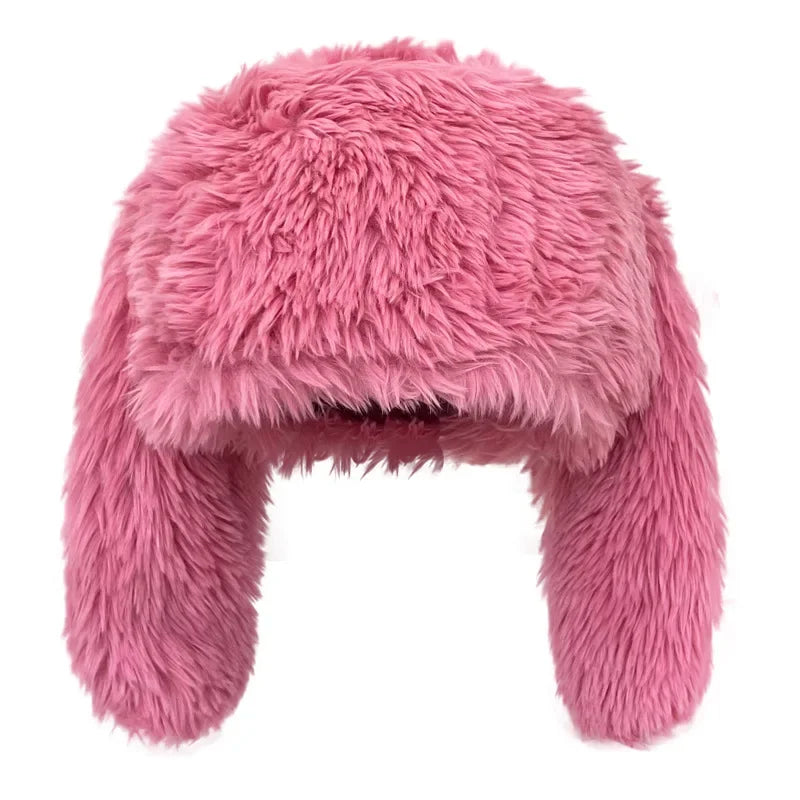 Warm and cold resistant plush hat, sweet and versatile ear protection, cute little rabbit